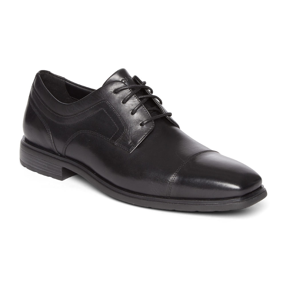 Zapatos De Vestir Rockport Hombre Mexico - Dres Sports Business 2 Plain Cap Toe Negros - FZIGA6718